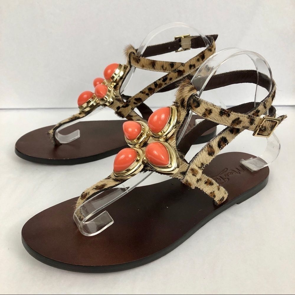 Miss Trish Embellished Calf Hair Leather Sandals